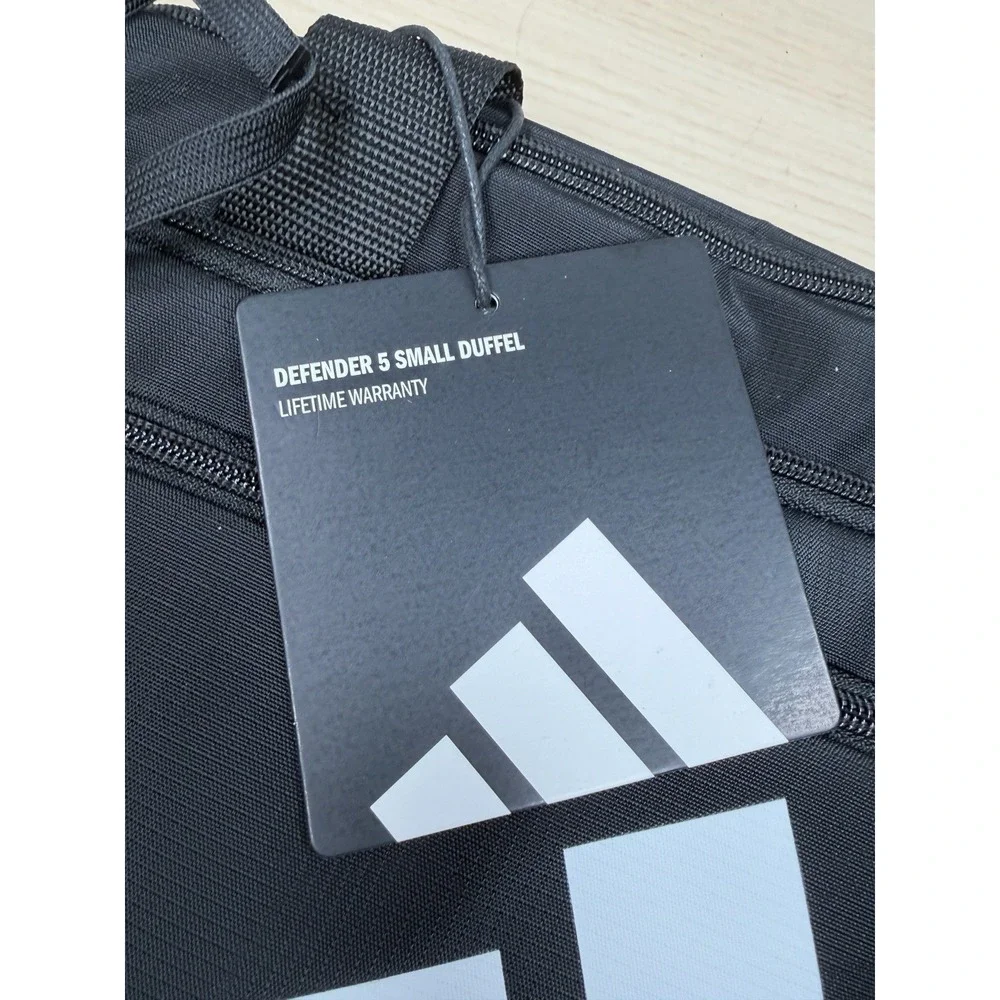 Adidas Defender 5 Small Duffel / Gym Bag Black/White  17